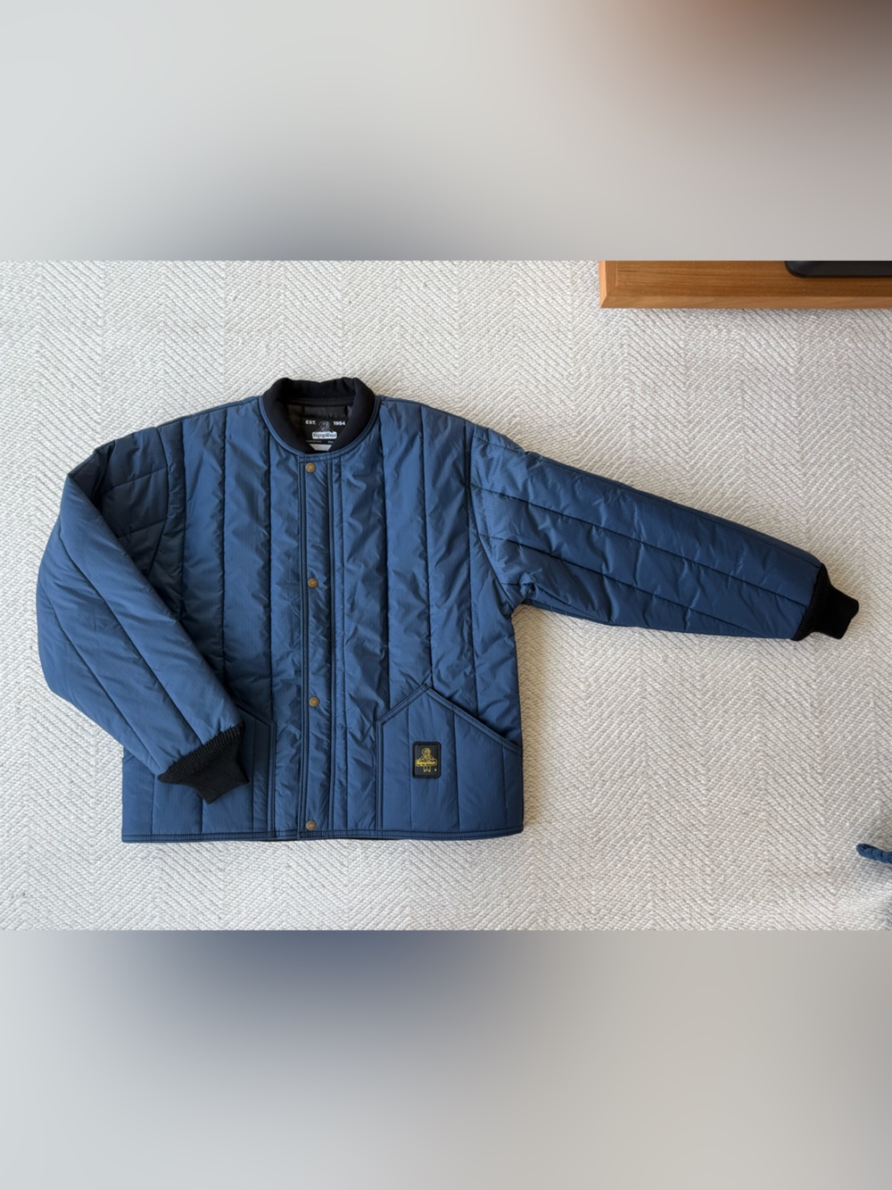 Refrigiwear Blue Quilted Coat sz XL